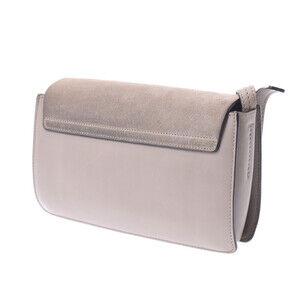 Chloe Faye Gray Suede Shoulder Leather Bag